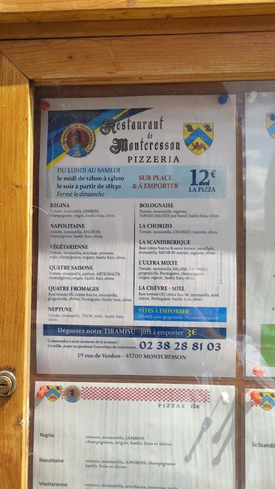 Restaurant de Montcresson Pizzeria - Menu Image 3